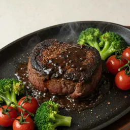 黑椒菲力牛排(画饼5分熟)